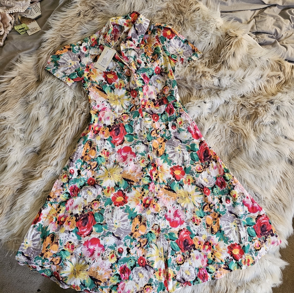 Floral Button-Up Dress